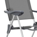 VidaXL Składane krzesła turystyczne, 4 szt., szare, aluminiowe