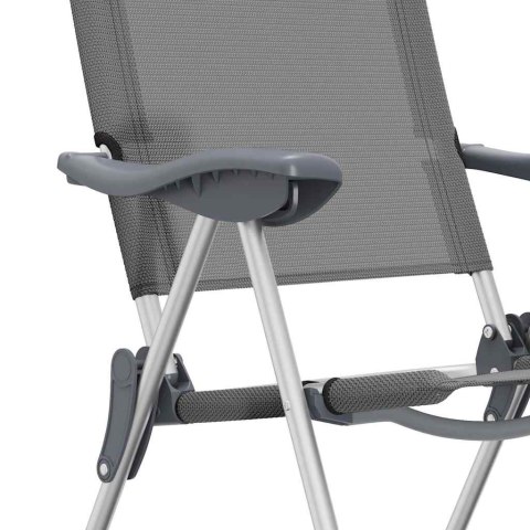 VidaXL Składane krzesła turystyczne, 4 szt., szare, aluminiowe