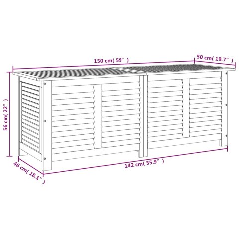 Skrzynia ogrodowa, 150x50x56 cm, lite drewno akacjowe Lumarko!