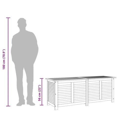 Skrzynia ogrodowa, 150x50x56 cm, lite drewno akacjowe Lumarko!