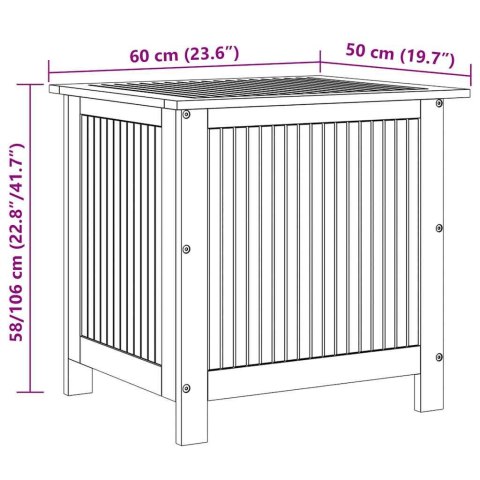  Skrzynia ogrodowa, 60 x 50 x 106 cm, lite drewno akacjowe Lumarko!