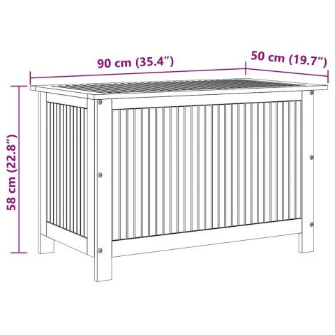  Skrzynia ogrodowa, 90 x 50 x 58 cm, lite drewno akacjowe Lumarko!