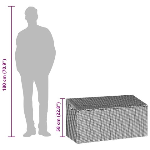 Skrzynia ogrodowa do przechowywania Szara 110x50x58 cm Lumarko! Lumarko!