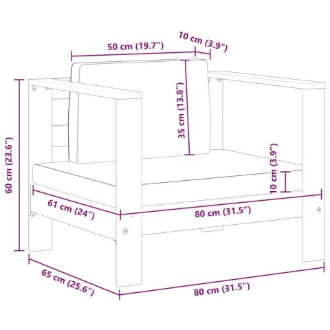  Fotel ogrodowy z poduszką, ciemnoszary, lite drewno akacjowe Lumarko!