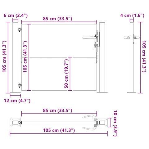  Furtka ogrodowa, 105x105 cm, stal kortenowska Lumarko! Lumarko!