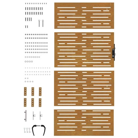 Furtka ogrodowa, 85x175 cm, stal kortenowska, motyw prostokątów Lumarko!