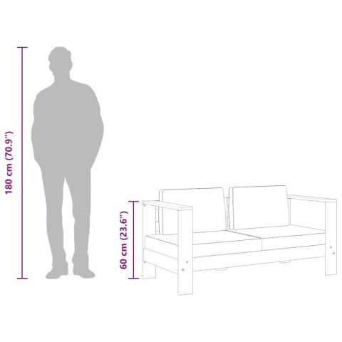  Ławka/sofa ogrodowa z poduszkami, 140 cm, drewno akacji, szara Lumarko!