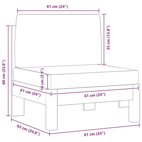  Moduł sofy środkowej z ciemnoszarymi poduszkami drewno akacjowe Lumarko!