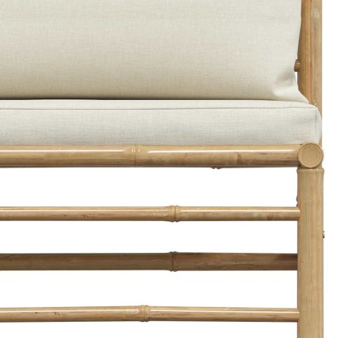  Ogrodowa sofa środkowa, śmietankowe poduszki, bambus Lumarko!