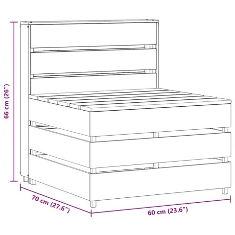  Ogrodowa sofa środkowa z palet, impregnowane drewno sosnowe Lumarko!