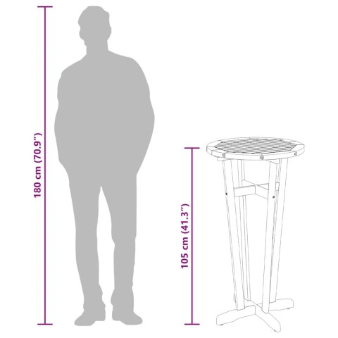 Ogrodowy stolik barowy, Ø60x105 cm, lite drewno akacjowe Lumarko!