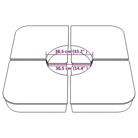 Podstawa do parasola, 4-częściowy, 100 kg, PP Lumarko!