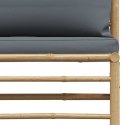  Środkowa sofa ogrodowa z ciemnoszarymi poduszkami, bambusowa Lumarko!