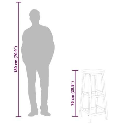  Stołki barowe, 2 szt., lite drewno akacjowe Lumarko!