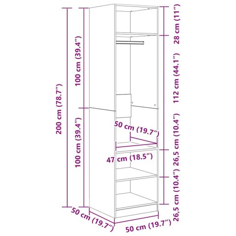  Szafa, kolor betonowy szary, 50x50x200 cm, płyta wiórowa Lumarko!