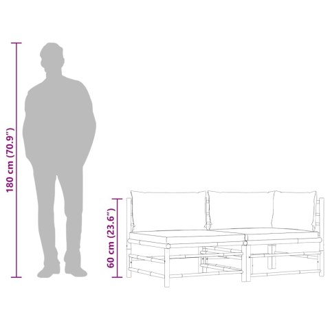  2-cz. zestaw mebli do ogrodu, ciemnoszare poduszki, bambus Lumarko!