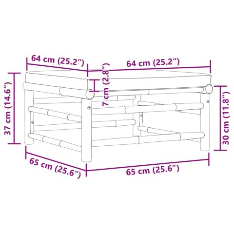  Podnóżek ogrodowy, śmietankowa poduszka, bambus Lumarko!
