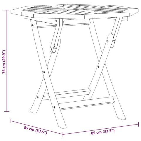  Składany stolik ogrodowy, 85x85x76 cm, lite drewno tekowe Lumarko!