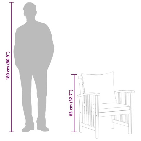  Krzesła ogrodowe z poduszkami, 2 szt., lite drewno akacjowe Lumarko!