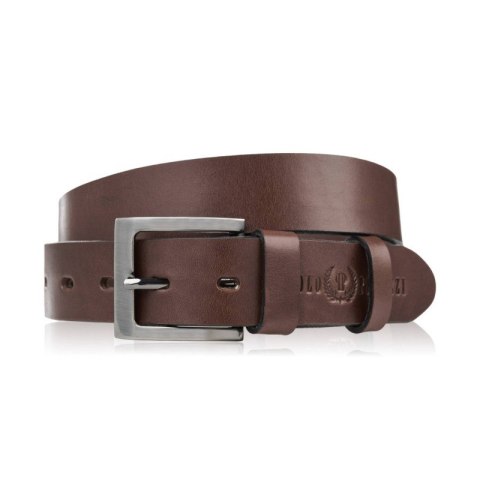 Pasek męski skórzany premium z klasyczną klamrą elegancki brązowy 110 cm Paolo Peruzzi PG-10-BR-110