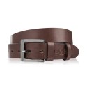 Pasek męski skórzany premium z klasyczną klamrą elegancki brązowy 120 cm Paolo Peruzzi PG-10-BR-120