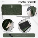 Ciemnozielony portfel damski skórzany z tłoczeniem kwiatowym RFID Paolo Peruzzi AL-13-GB
