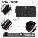 Czarny portfel damski ze skóry naturalnej w kwiaty Paolo Peruzzi AL-13-BL