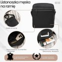 Listonoszka męska skórzana na ramię torba męska w kolorze czarnym Paolo Peruzzi AL-20-BL