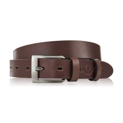 Pasek męski skórzany premium z klasyczną klamrą elegancki brązowy 100 cm Paolo Peruzzi PG-09-BR-100