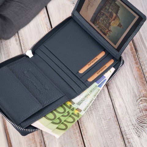 Portfel damski skórzana portmonetka na suwak RFID Paolo Peruzzi T-139-NV