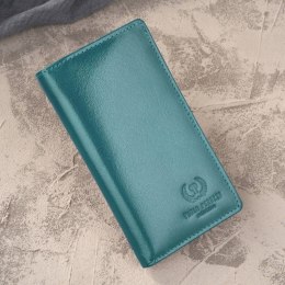 Portfel damski skórzany duży butelkowa zieleń z ochroną RFID Paolo Peruzzi T-140-GB