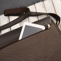 Torba męska na ramię na laptopa ze skóry naturalnej i canvasu brązowa Paolo Peruzzi AY-02-BR