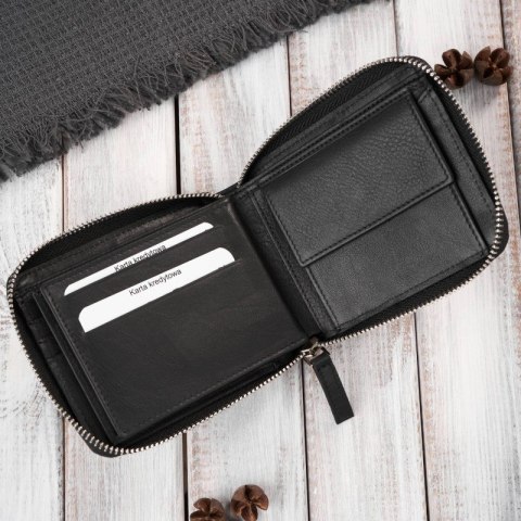 Portfel męski skórzany na zamek AY-07 i torba męska na ramię AY-02 zestaw Paolo Peruzzi ZUP-139