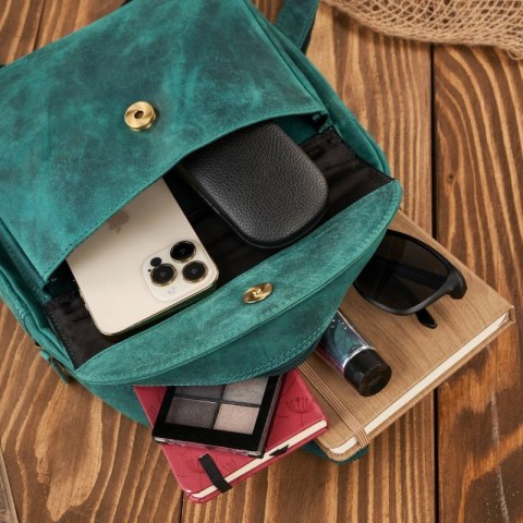 Saszetka nerka damska skórzana T-36-GR plecaczek damski T-18-HGR zestaw prezentowy Paolo Peruzzi ZUP-116-GR