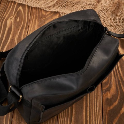 Torba męska na ramię skórzana czarna vintage na laptopa duża Paolo Peruzzi T-81-HBL