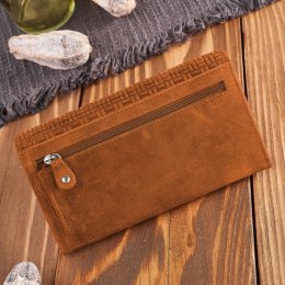 Portfel damski skórzany w stylu vintage duży pomarańczowy Paolo Peruzzi T-109-HOR