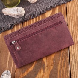 Portfel damski skórzany w stylu vintage duży różowy Paolo Peruzzi T-109-HCH