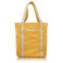 Torba damska na ramię shopper duża wegańska materiałowa pojemna żółta Paolo Peruzzi E-17-YL