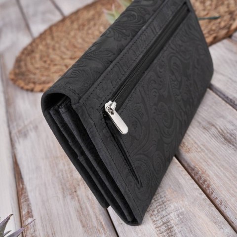 Portfel damski skórzany w kwiaty vintage RFID Paolo Peruzzi T-25-BL