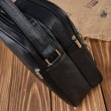 Saszetka męska listonoszka na ramię skórzana czarna Abruzzo ABR-03
