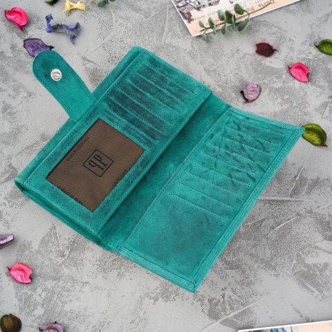 Zestaw prezentowy dla kobiet ZUP-95-GR portfel damski skórzany T-05-GR breloczek vintage T-87-HGR