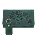 Zestaw prezentowy portfel damski skórzany vintage i brelok do kluczy zielony Paolo Peruzzi ZUP-104-GR