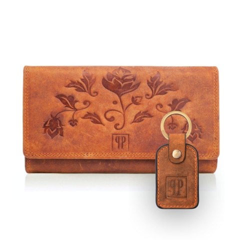 Zestaw upominkowy dla kobiet ZUP-97-OR portfel skórzany T-05-OR brelok do kluczy T-86-HOR