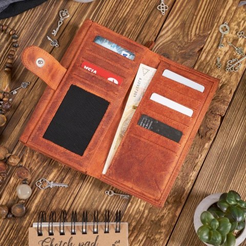 Zestaw upominkowy dla kobiet ZUP-97-OR portfel skórzany T-05-OR brelok do kluczy T-86-HOR