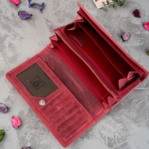 Zestaw upominkowy dla kobiet ZUP-97-RD portfel skórzany T-05-RD brelok do kluczyT-86-HRD