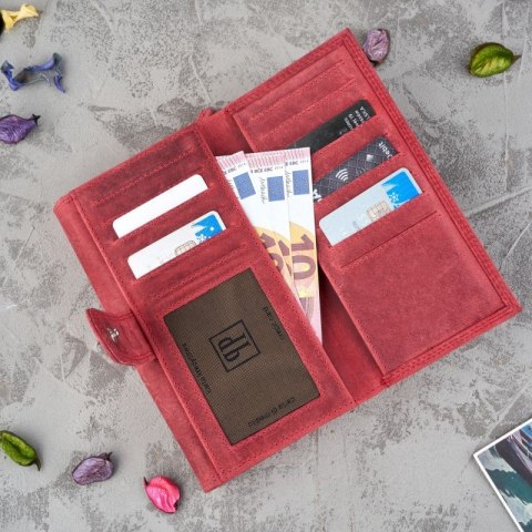 Zestaw upominkowy dla kobiet ZUP-97-RD portfel skórzany T-05-RD brelok do kluczyT-86-HRD