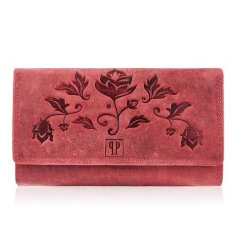 Zestaw upominkowy dla kobiet ZUP-97-RD portfel skórzany T-05-RD brelok do kluczyT-86-HRD