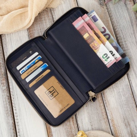 Damski portfel ze skóry naturalnej kopertówka Paolo Peruzzi AV-05-DB