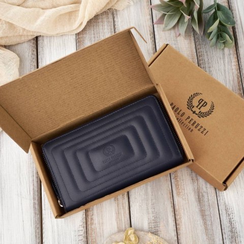 Damski portfel ze skóry naturalnej kopertówka Paolo Peruzzi AV-05-DB