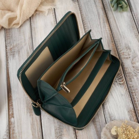 Damski portfel ze skóry naturalnej kopertówka Paolo Peruzzi AV-05-GR